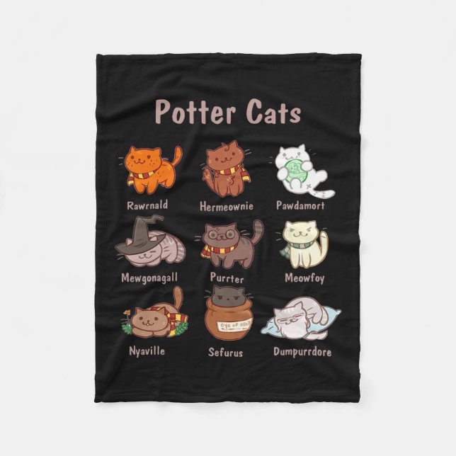 Potter Cats For Cat Lovers  Fleece Blanket (Front)