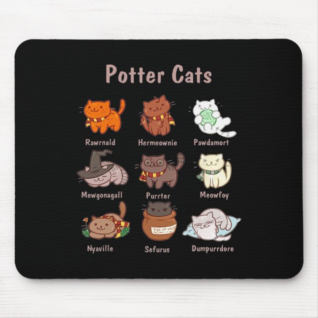 Potter Cats For Cat Lovers  Mouse Pad (Front)