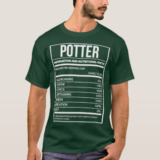 Potter Funny Pottery Nutrition Label for Women T-Shirt