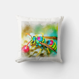 Potter Wasp 290824AREF151 - Watercolor Throw Pillow