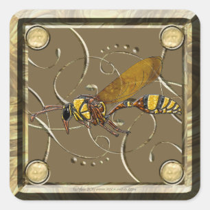 Potter Wasp Square Sticker