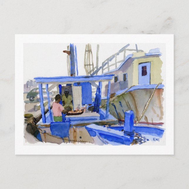 Potters Fish Boat carte postale (Devant)