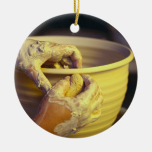 Potter's Hands Creating 1 Ceramic Ornament