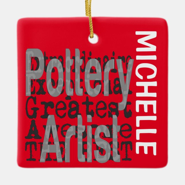 Pottery Artist Extraordinaire CUSTOM Ceramic Ornament (Front)