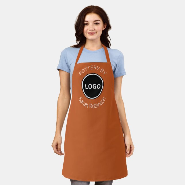 Pottery by w/ Custom Name & Logo Apron (Worn)