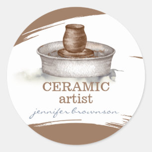 Pottery Ceramic Artist Tool sculpting handmade Classic Round Sticker