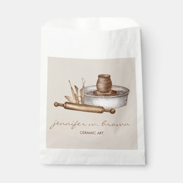 Pottery Ceramics customer gift Favour Bag (Front)