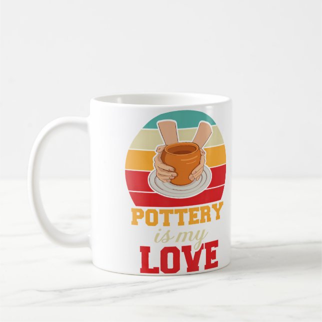 Pottery Ceramics Porcelain Maker Lover Pottery Art Coffee Mug (Left)