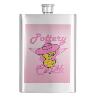 Pottery Chick #8 Hip Flask