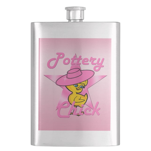 Pottery Chick #8 Hip Flask (Front)