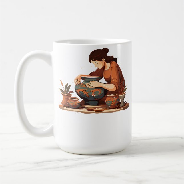Pottery Clay Ceramic Pottery Maker Ceramics Artist Coffee Mug (Left)