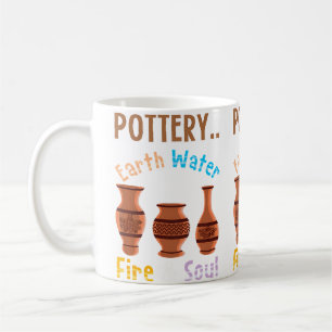 Pottery Earth Water Fire Soul - Lovely Pottery Coffee Mug