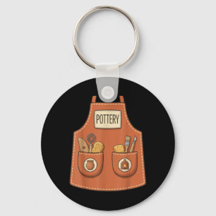 Pottery Funny Ceramic Artist Kiln Worker Apron Keychain
