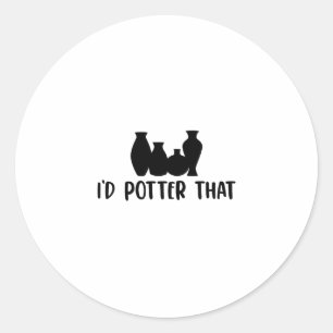 Pottery Gift Ideas   Pottery Potter Craft Ceramics Classic Round Sticker