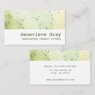 Pottery Handcrafted Modern Clean Texture Green Business Card