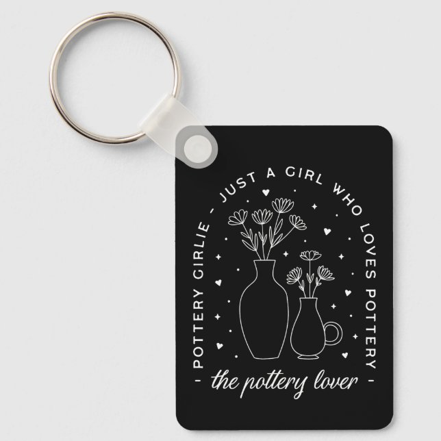 Pottery lovers girl keychain (Front)