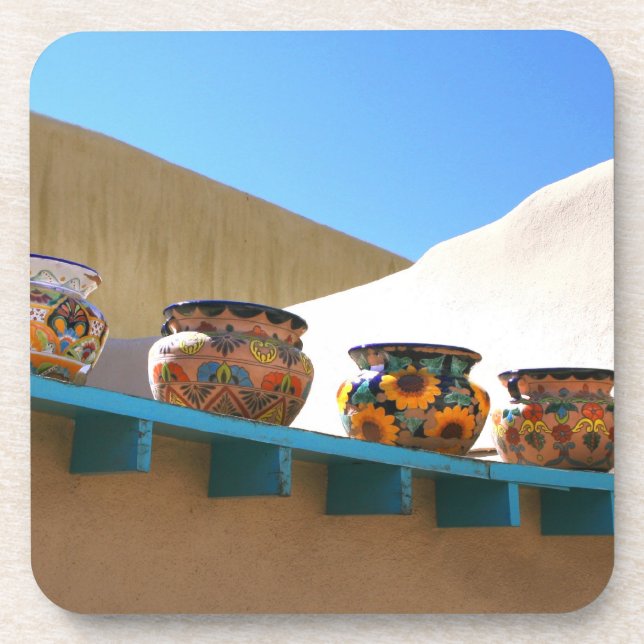 Pottery on Adobe Wall Coaster (Front)