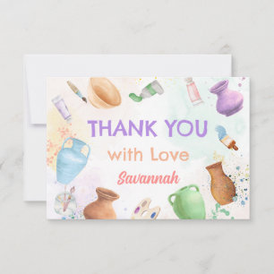 Pottery Painting Birthday Thank You Card