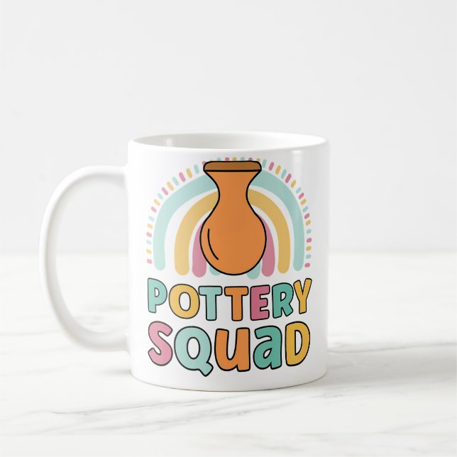 Pottery Squad Funny Matching For Girls Pottery Coffee Mug (Left)