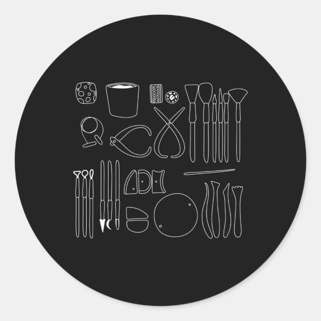 Pottery Tools For Ceramics Clay Classic Round Sticker (Front)