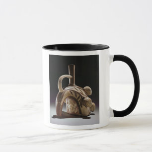 Pottery vessel of a frog climbing a cocoa tree mug