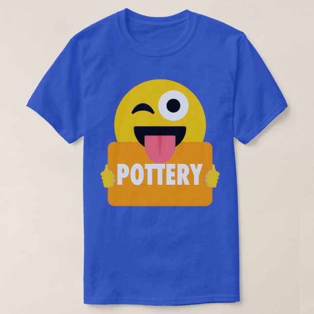 Pottery Wink Emoji T-Shirt (Design Front)