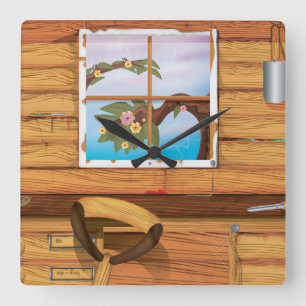 Potting Shed Square Wall Clock