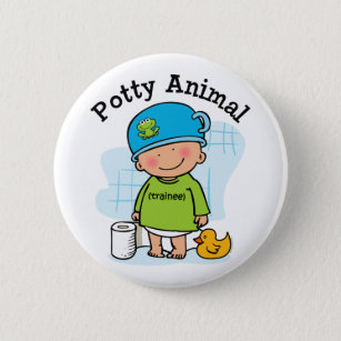 Potty Animal Boy Button