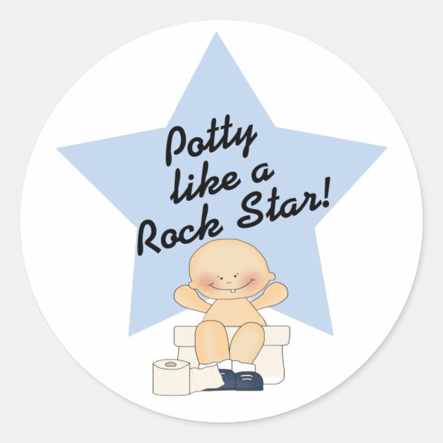 Potty Like A Rock Star Classic Round Sticker (Front)