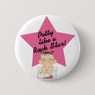 Potty Like A Rock Star Girl 2 Inch Round Button