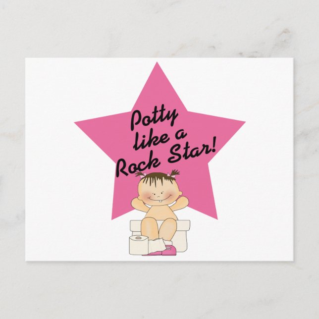 Potty Like A Rock Star Girl Postcard (Front)