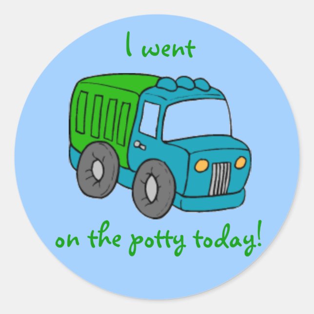 Potty Training Reward Sticker--Truck Classic Round Sticker (Front)