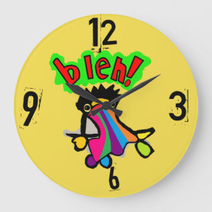 poubelle horloge vomir arc-en-ciel