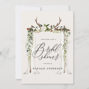 Poubelle rustique et feuillage nuptiale invitation