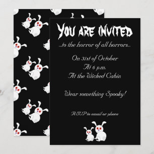 Poubelles blanches avec yeux rouges Invitation