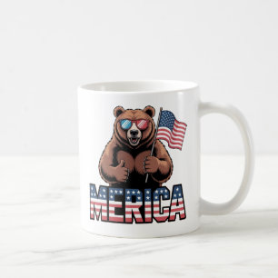 Pouce Patriotique vers le haut Bear Mug - Amusante