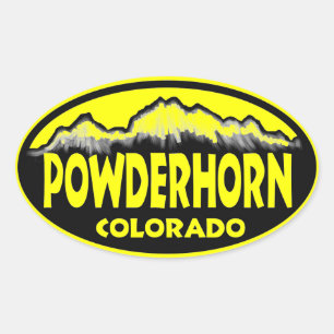 Pouderhorn Colorado stickers ovale jaune