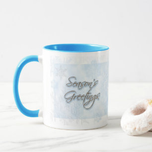 Poudre Blue Snowflake Bonnes Fêtes Mug