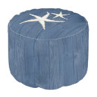 Pouf en bois bleu Seat de plage d'étoiles de mer