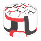 Motif Carré rouge noir gris blanc rétro