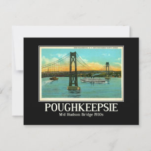 Poughkeepsie NY Mid Hudson Bridge 1930s Postcard