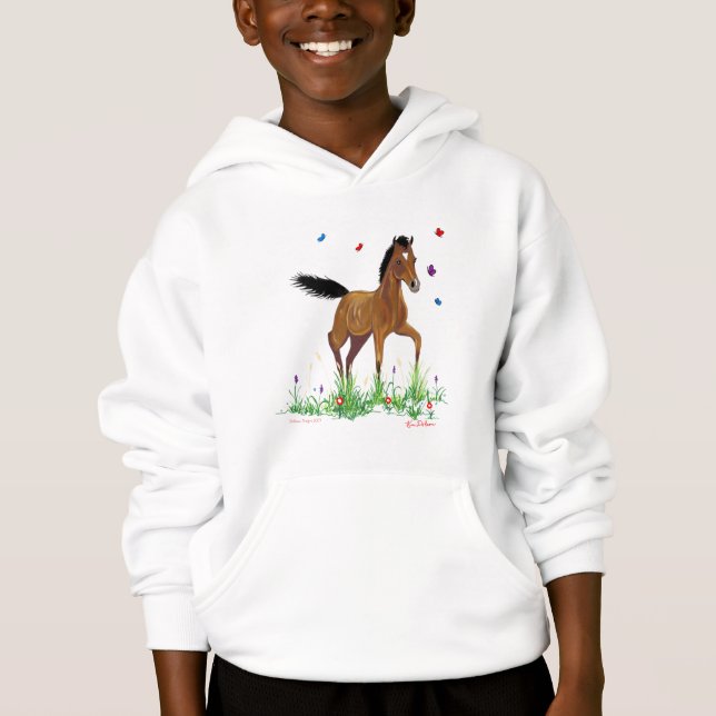 Poulain et sweatshirt à capuchon équestre de (Devant)