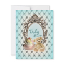 poule à cornes teddy ourson invitation à la douche