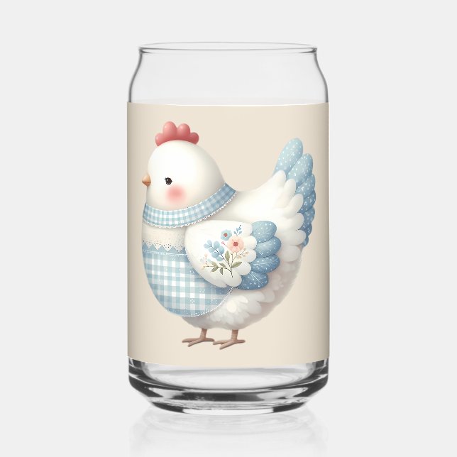 Poule de Cottage en Vichy Bleu (Recto)