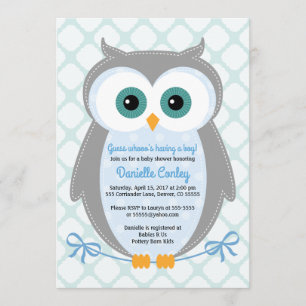 Poule de douche invitations garçons bleu gris ment