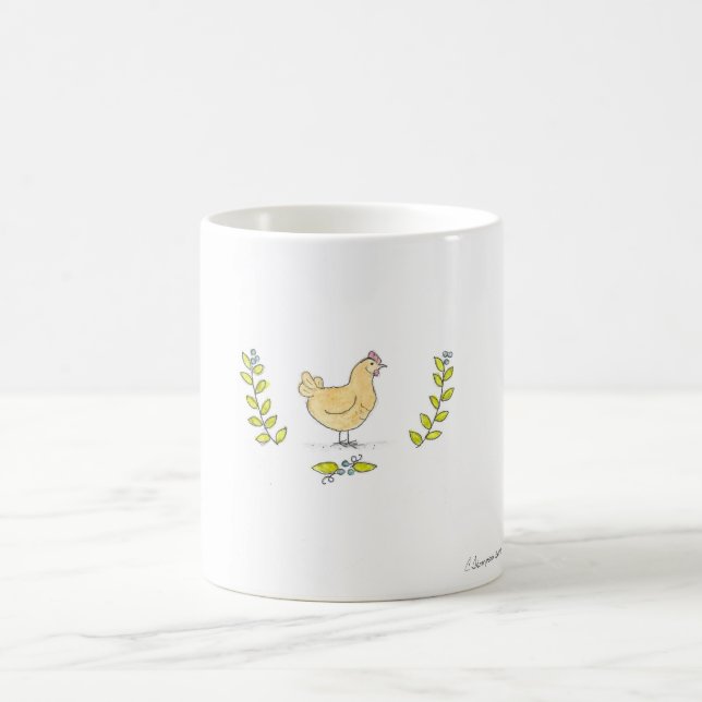 Poule et tasse de couleur chamois de branches (Centre)