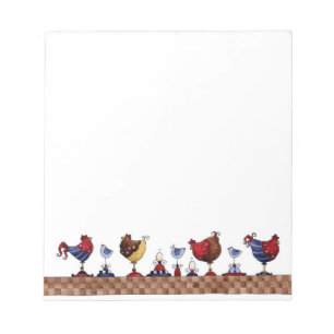 Poules dans une ligne - Bloc-notes