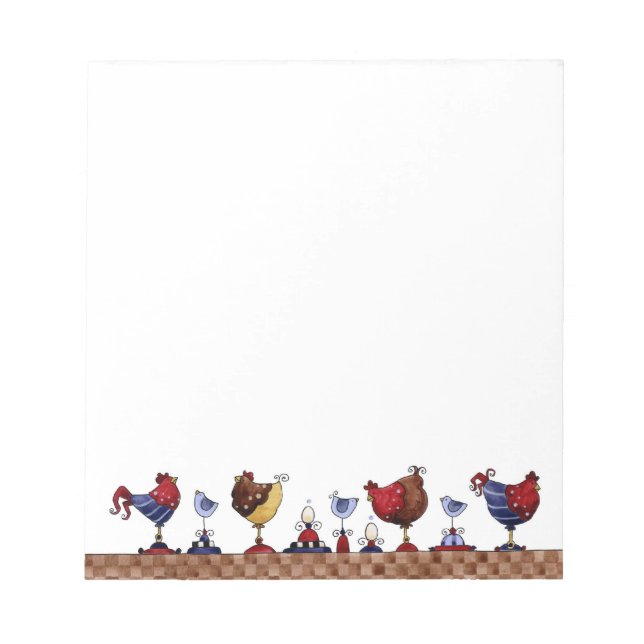Poules dans une ligne - Bloc-notes (Devant)