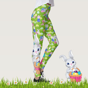 Poules de lapin de Pâques doux oeufs Leggings