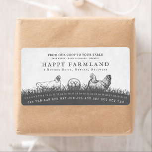 Poules Rustiques Champ Herbeux Noir & Blanc Ferme